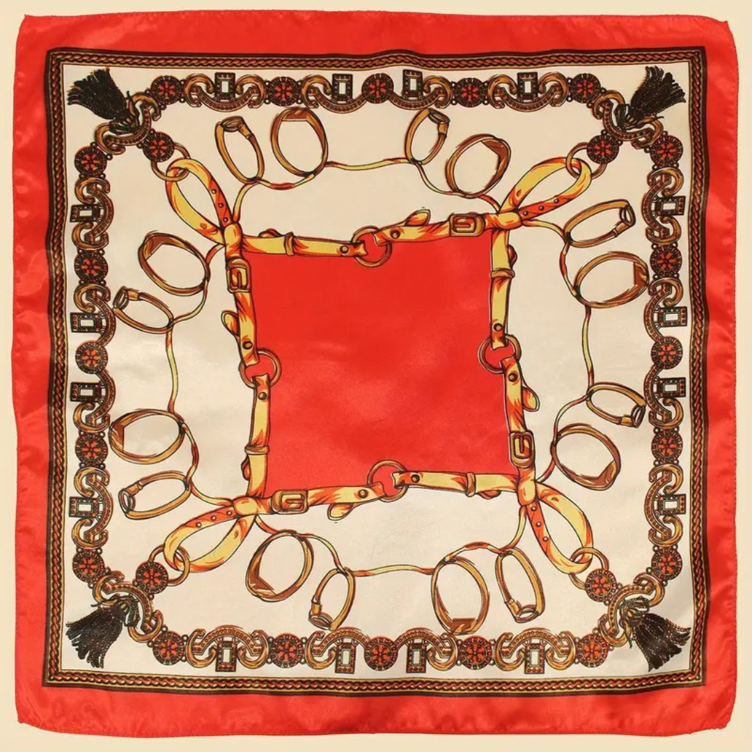 Silk Chain Print Head Scarf