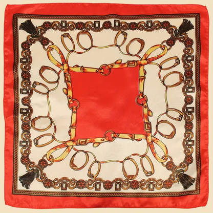Silk Chain Print Head Scarf