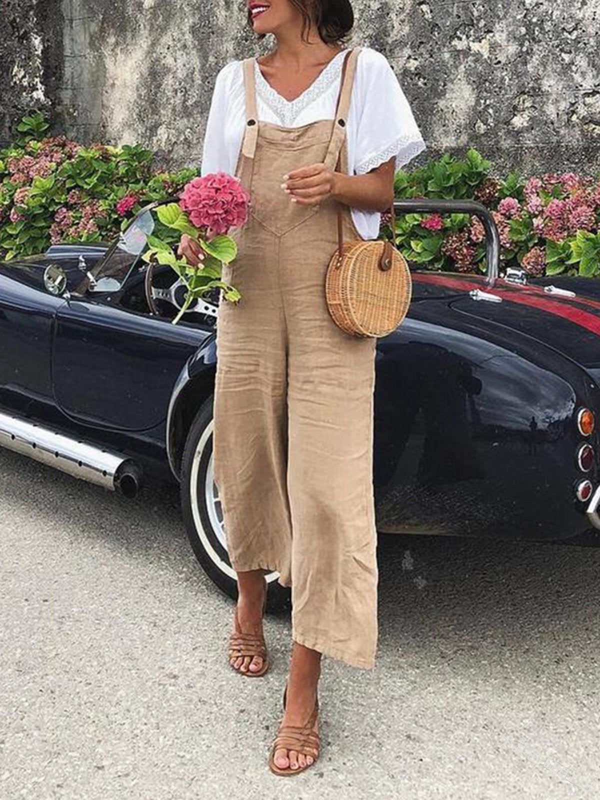 Loose Fit Summer Denim Romper for Women - BritishElegance