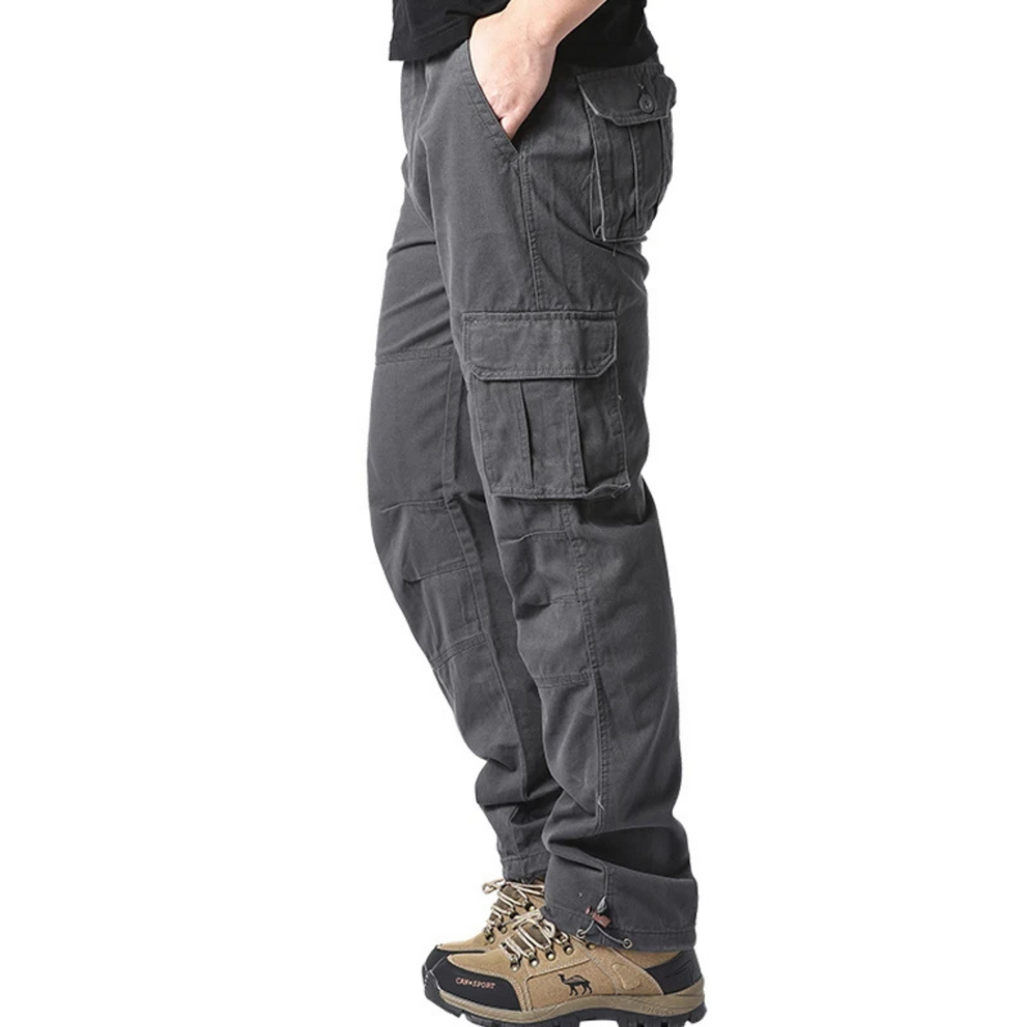 Relaxed Fit Tactical Pants with Elastic Waist