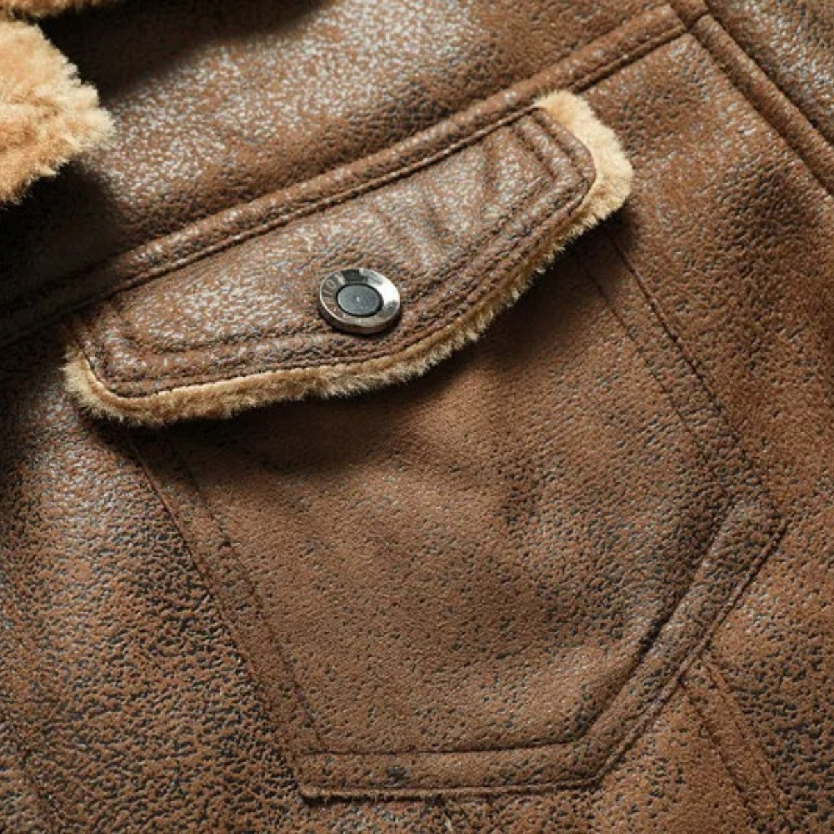 Men’s Faux Suede Shearling Lined Jacket