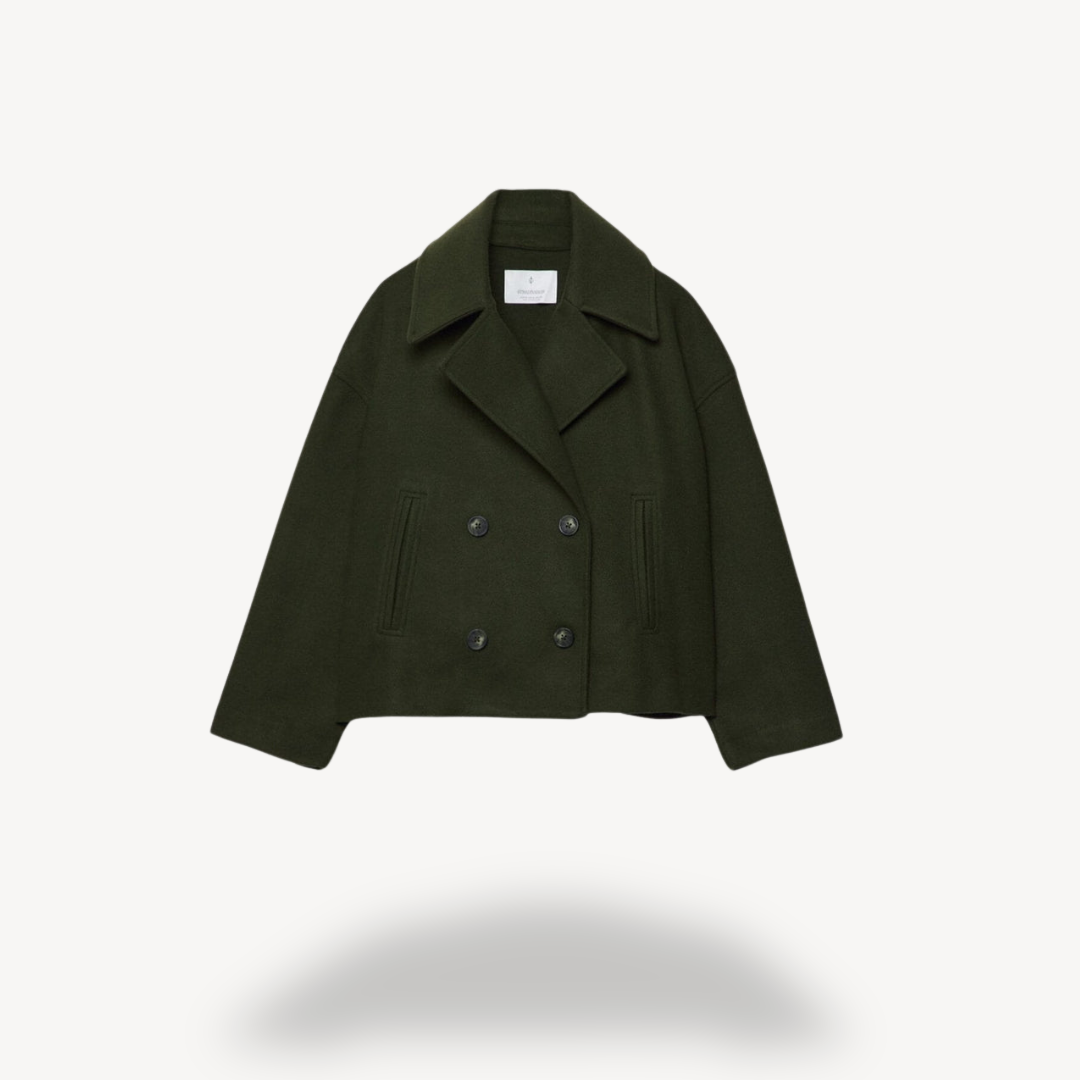 Cropped Wool Peacoat for Women