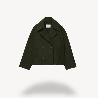 Cropped Wool Peacoat for Women