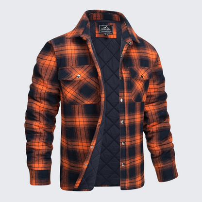 Warm Plaid Fleece Lined Shirt for Men