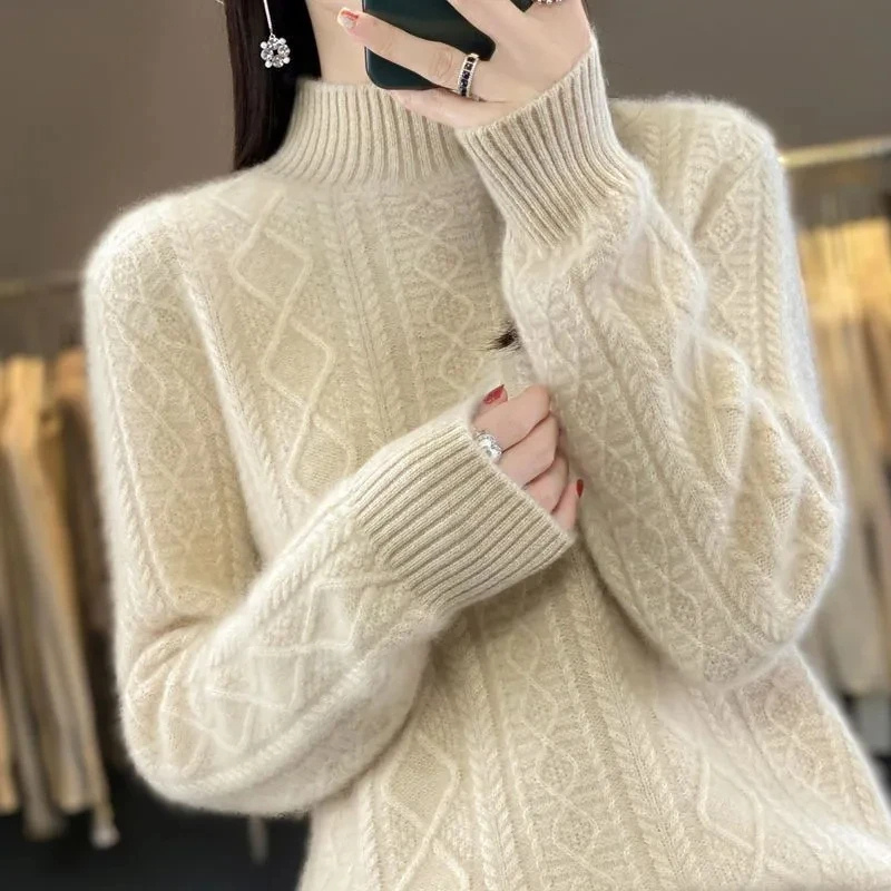 Warm Crew Neck Sweater for Ladies