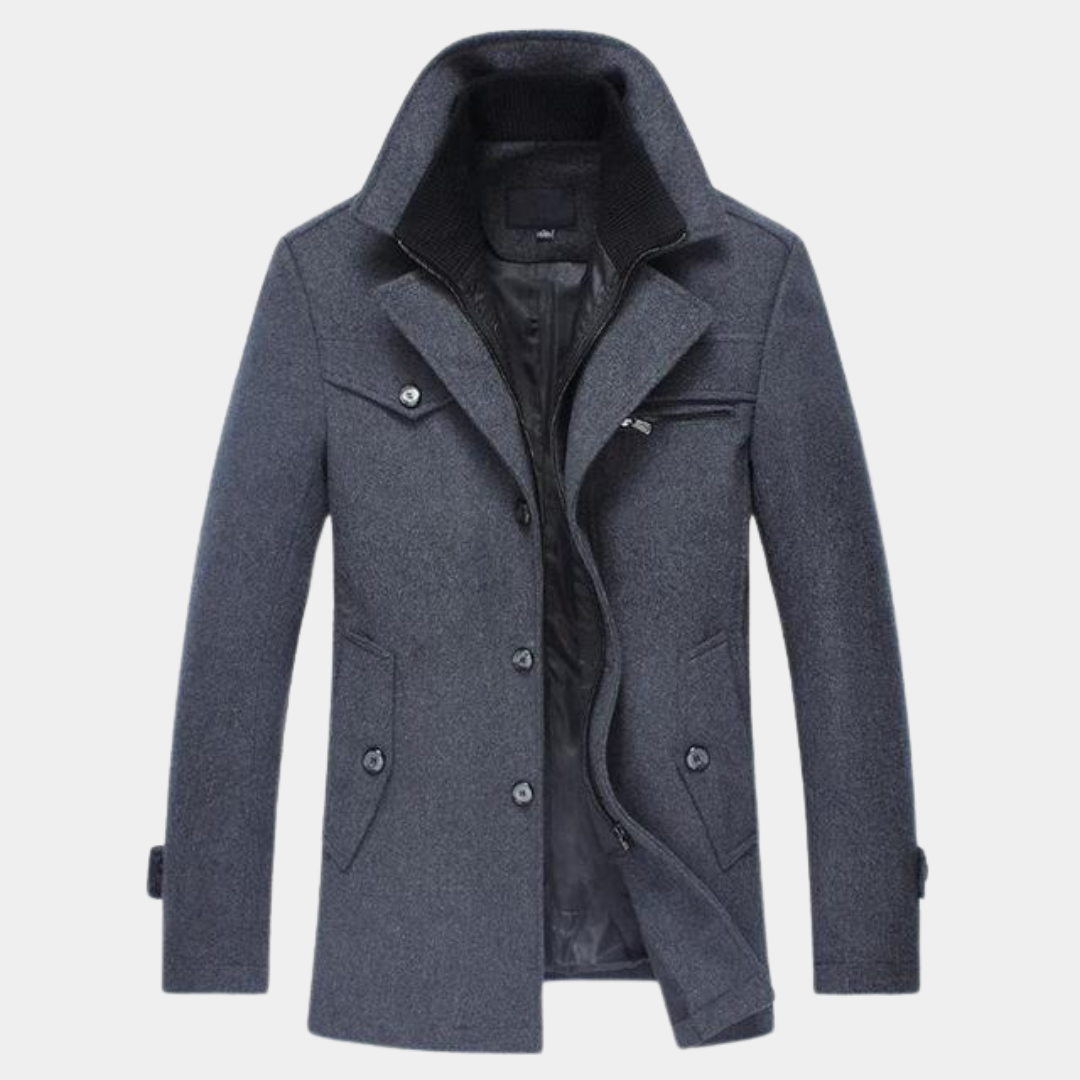 Wool Blend Business Coat