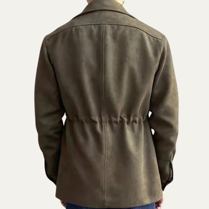Men’s Suede Field Jacket with Four Flap Pockets