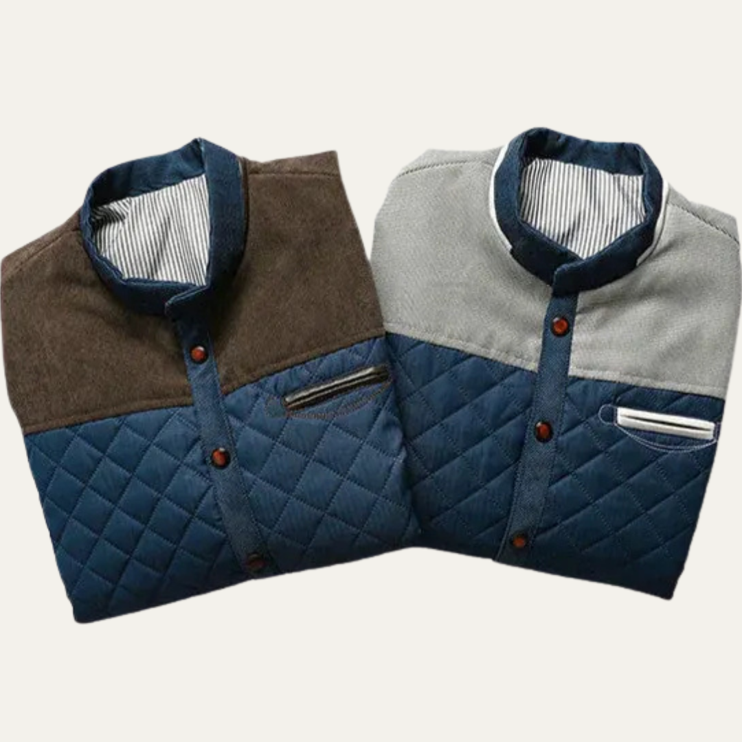 Men’s Contemporary Quilted Stand Collar Jacket
