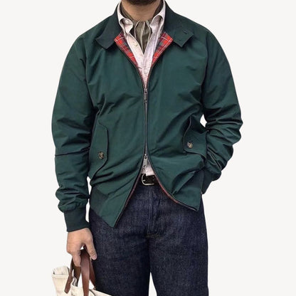 Men's Plaid Lined Harrington Jacket