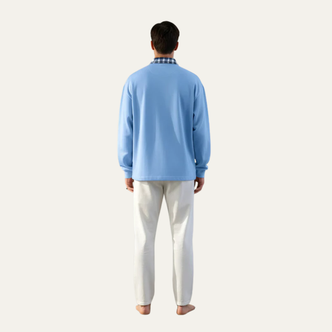 Men’s Relaxed Long Sleeve Polo Shirt