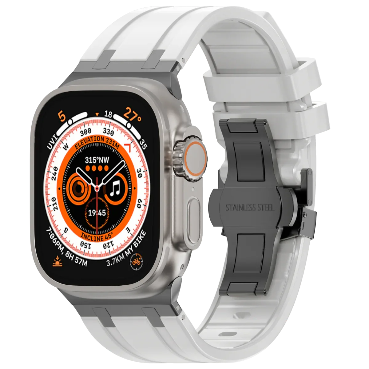 Soft Silicone Apple Watch Band With Metal Clasp