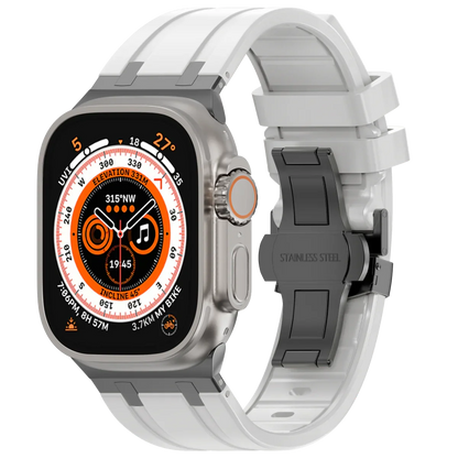 Soft Silicone Apple Watch Band With Metal Clasp