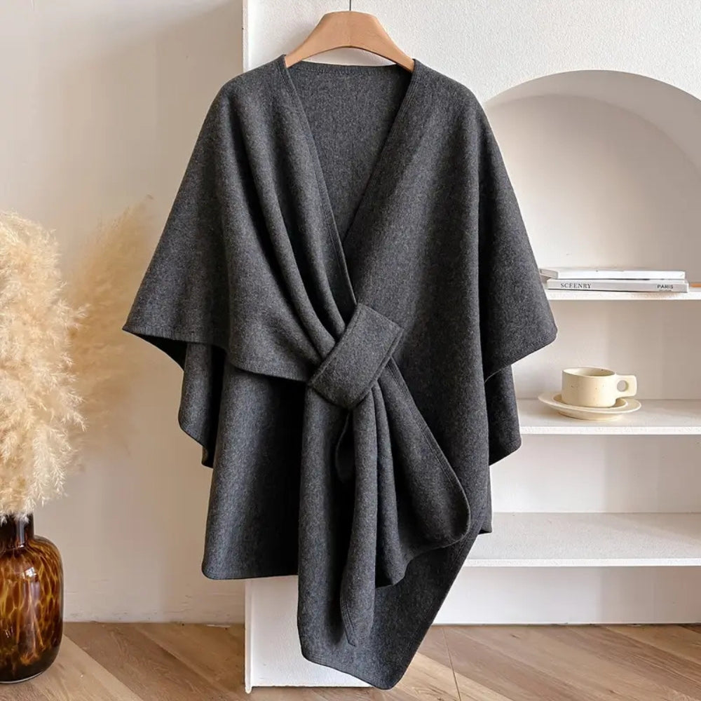 Luxurious windproof scarf coat with elegant drape