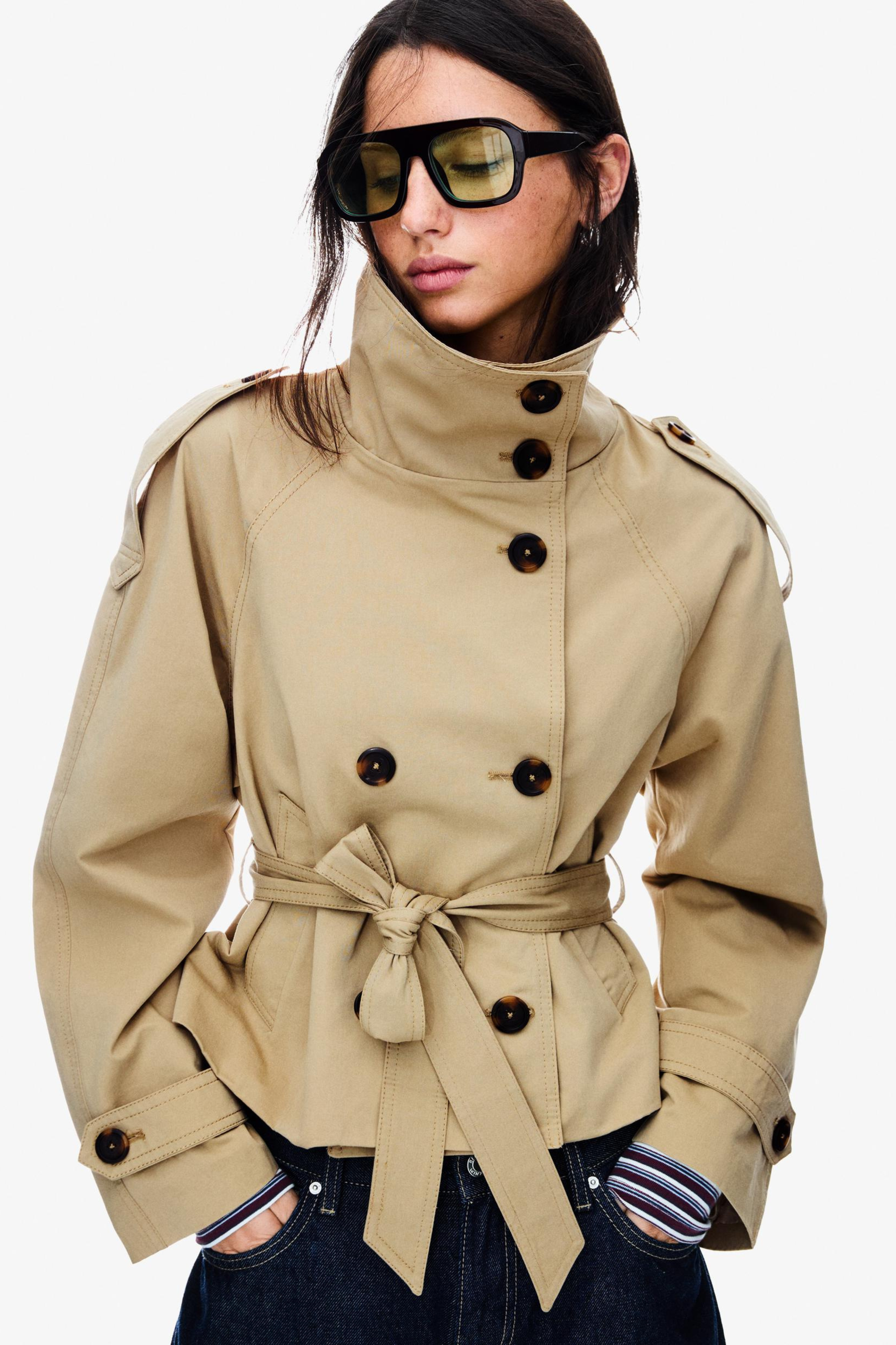 Classic Double Breasted Short Trench Coat - BritishElegance