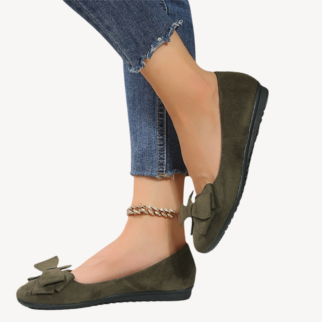 Women's Suede Bow Flats