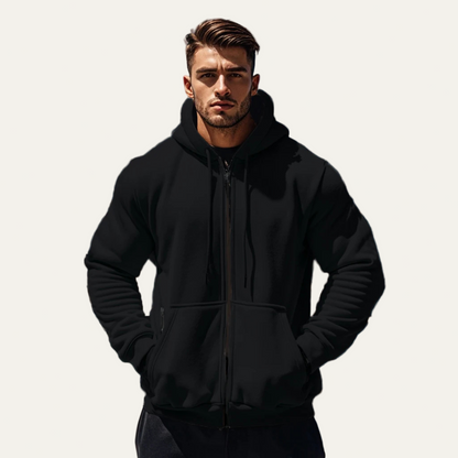 Men’s Warm Corduroy Bomber Jacket with Patch Pockets