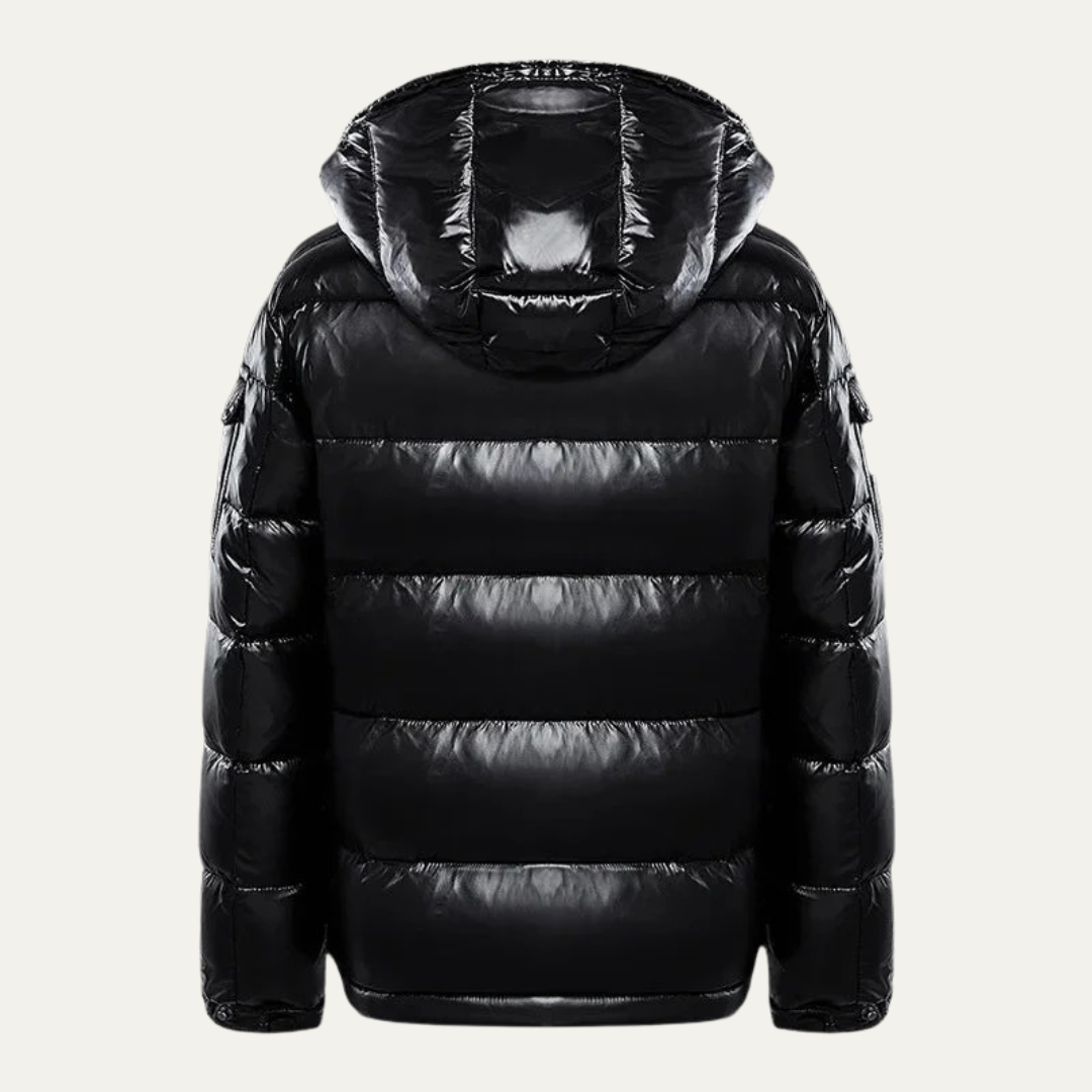 Men’s Quilted Mid Length Jacket with Faux Fur Collar
