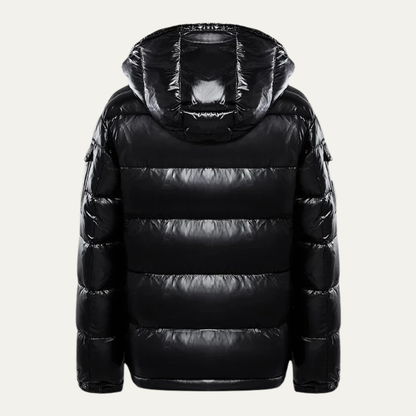 Men’s Quilted Mid Length Jacket with Faux Fur Collar