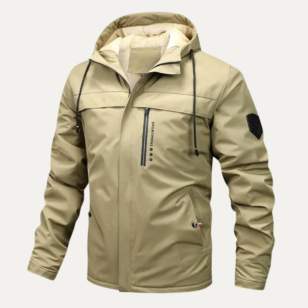 Men’s Insulated Hooded Winter Parka with Plush Lining
