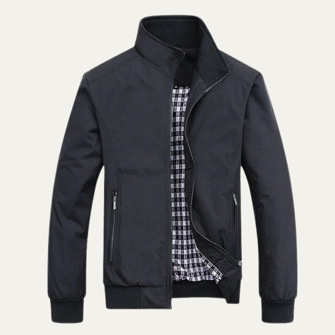 Men’s Summer Lightweight Plaid Lined Bomber Jacket