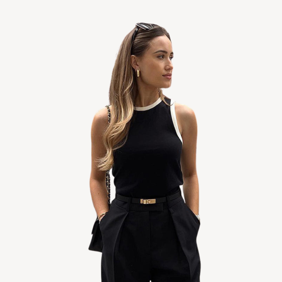 Faux Leather Belt with Gold Buckle for Women