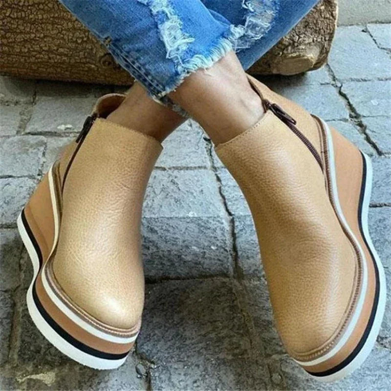 Isla Ankle-Length Chelsea Boots | Platform Layered Sole Chelsea Boots