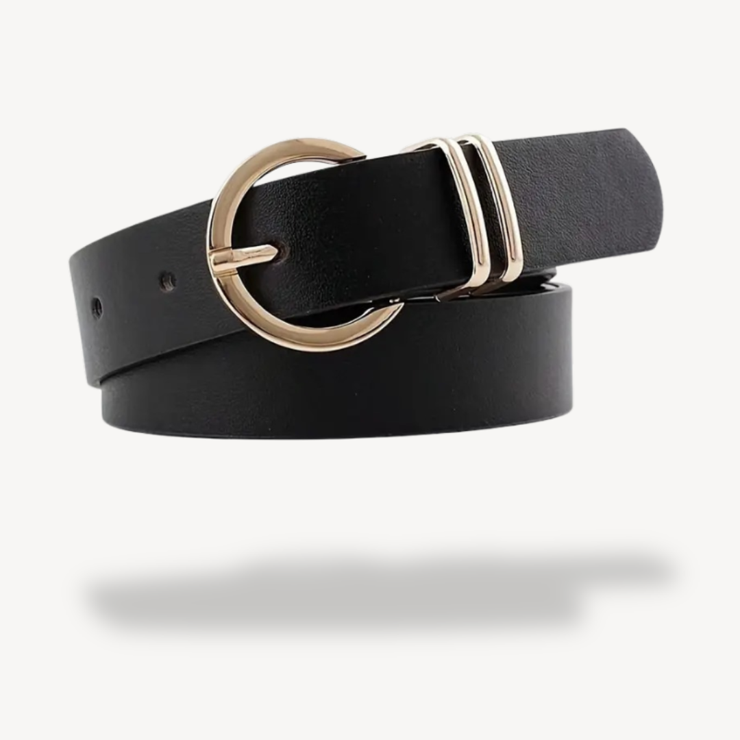 Women's Faux Leather Buckle Belt