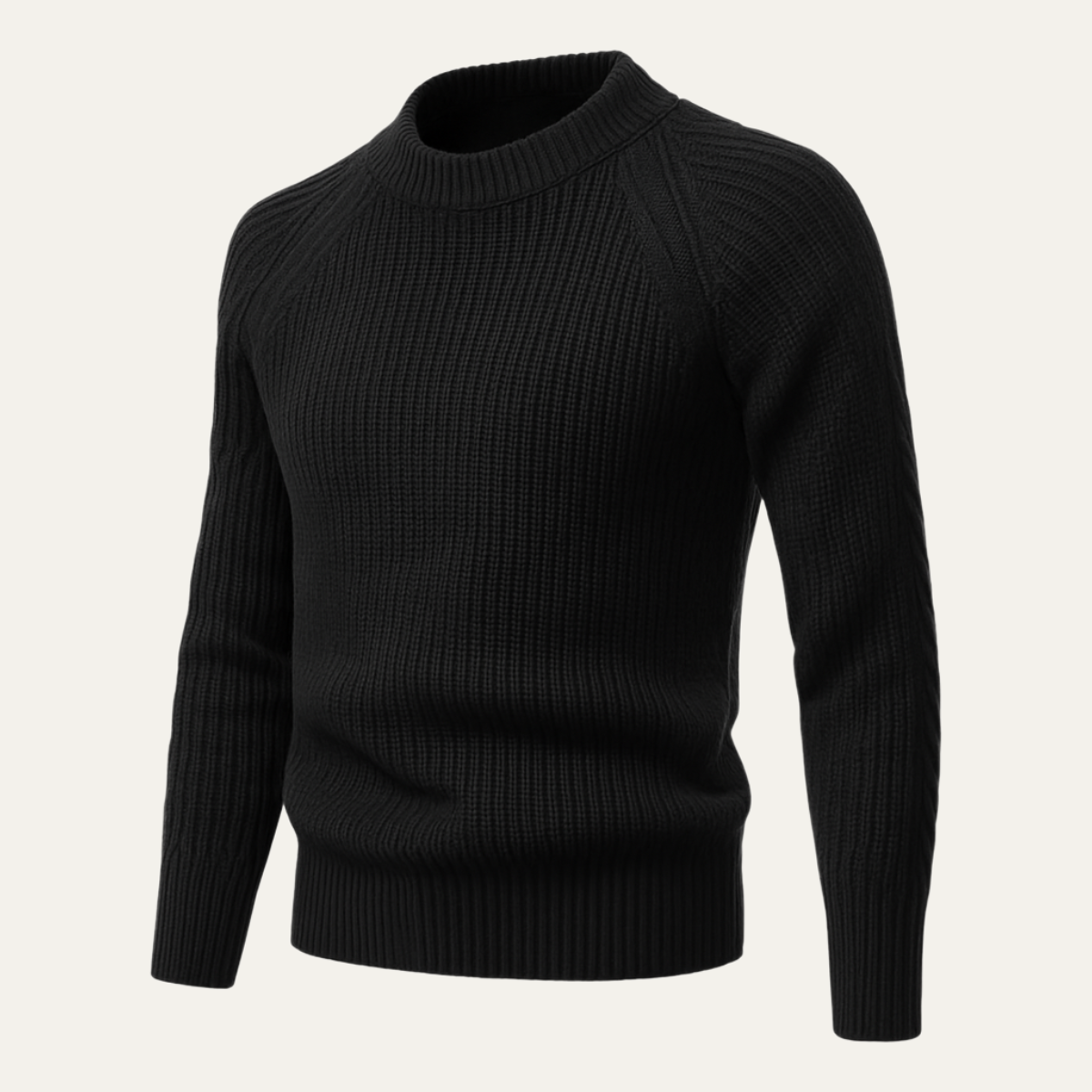 Men’s Raglan Sleeve Wide Ribbed Knit Sweater