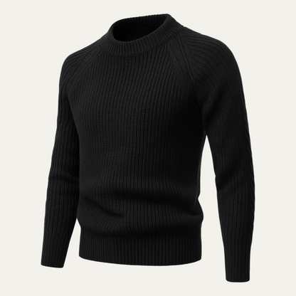 Men’s Raglan Sleeve Wide Ribbed Knit Sweater