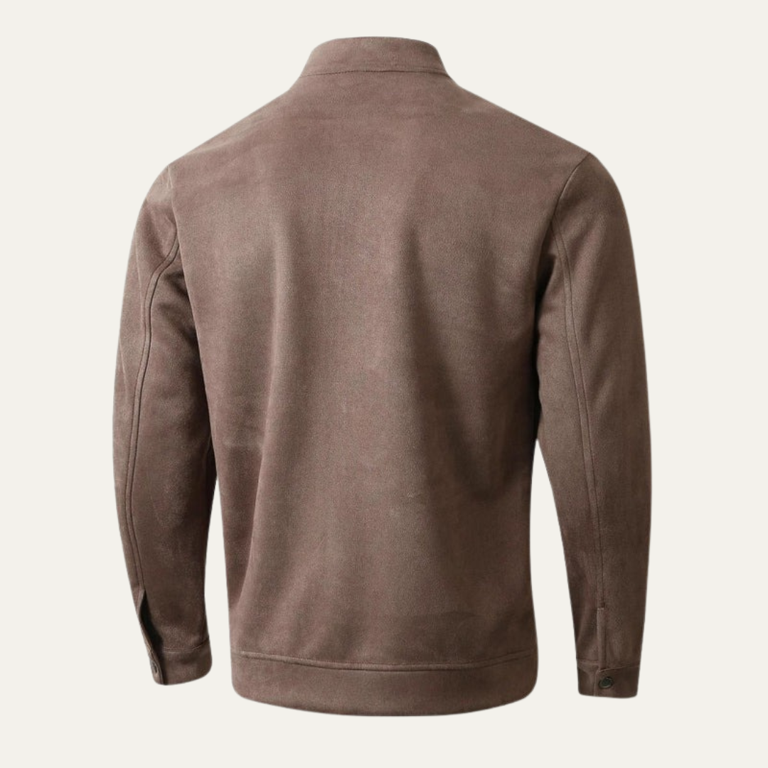 Men’s Minimalist Stand Collar Track Bomber Jacket