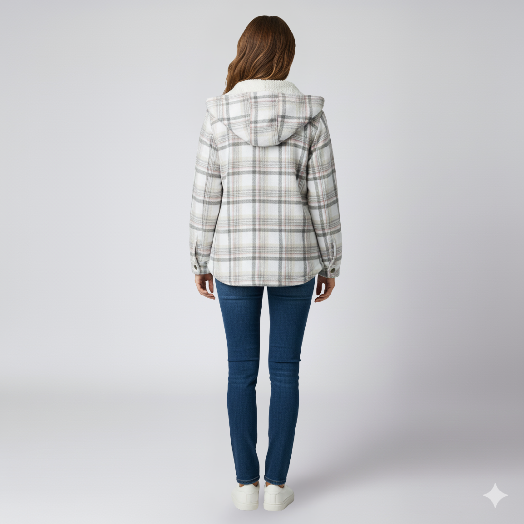 Elizabeth | Autumn Jacket - Hooded Plaid Outerwear for Women