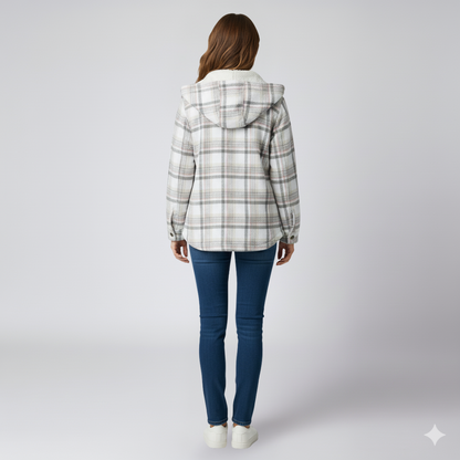 Elizabeth | Autumn Jacket - Hooded Plaid Outerwear for Women