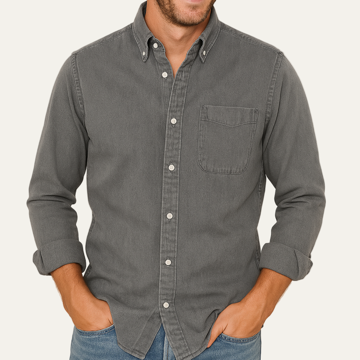 Men’s Button Down Collar Casual Shirt