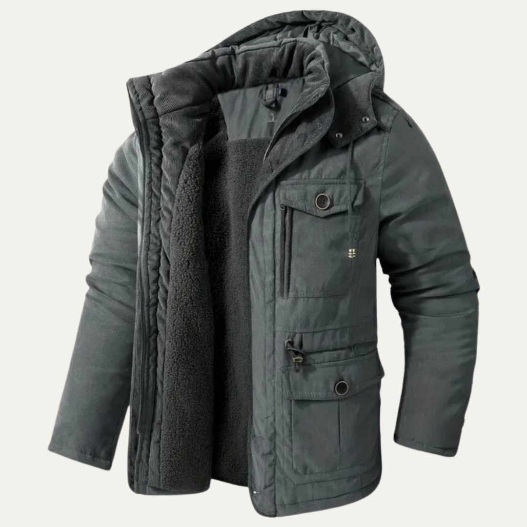 Men’s Corduroy Utility Jacket with Sherpa Collar