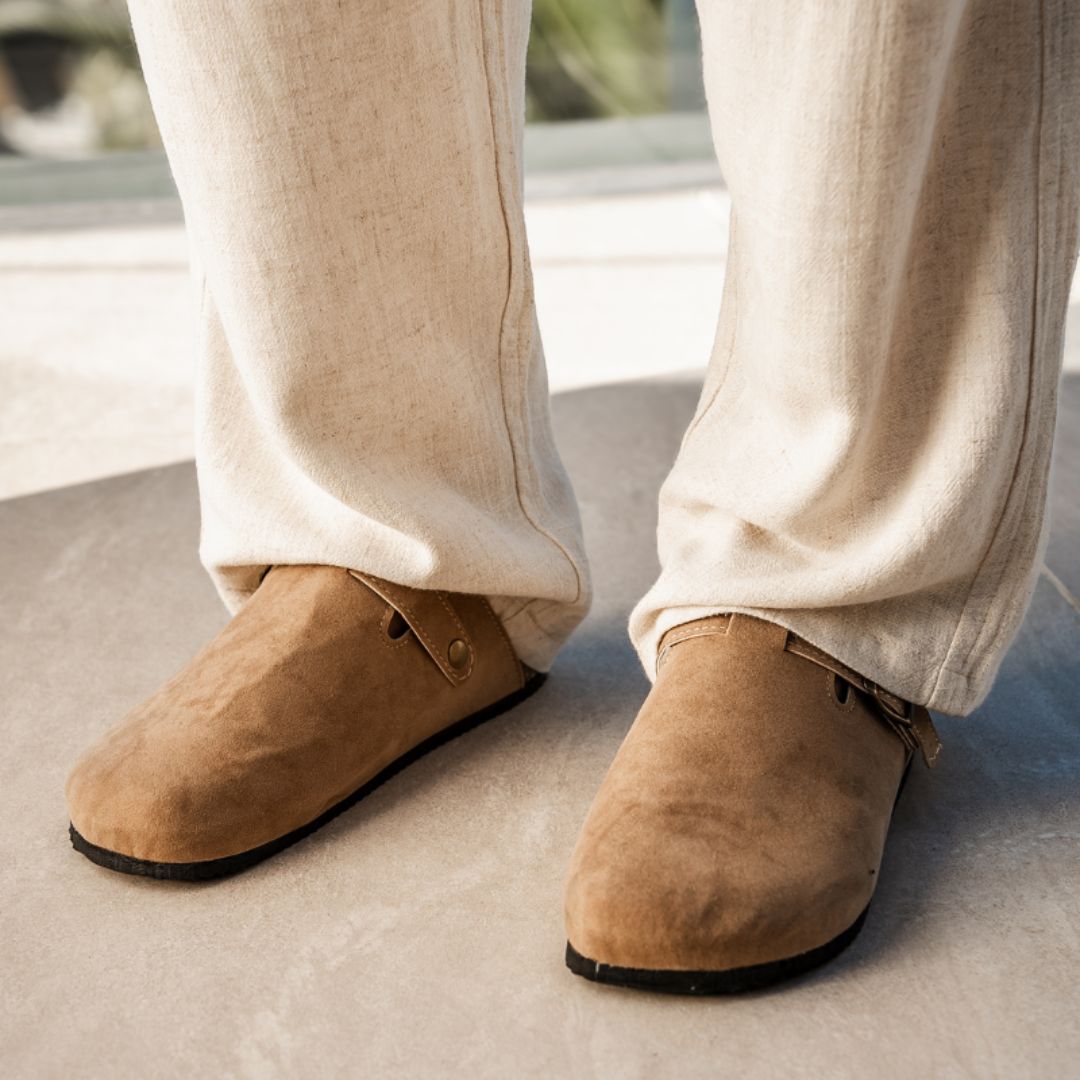 Suede Buckle Clogs Unisex