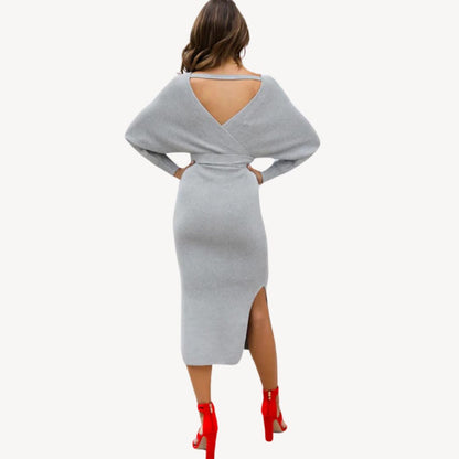Women's Knit Wrap Sweater Dress