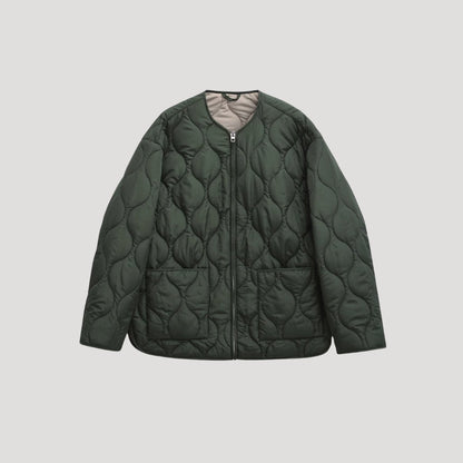Women’s Wave Quilted Collarless Zip Jacket