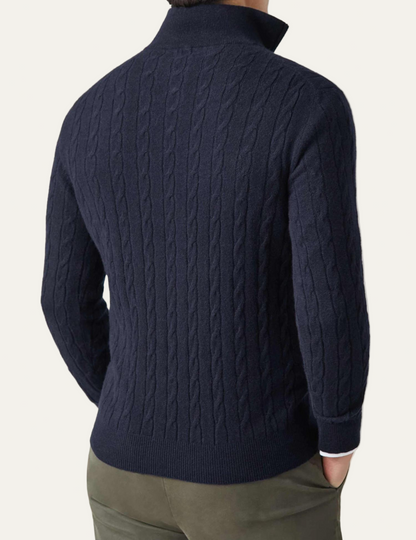 Men’s Cable Knit Zipper Sweater