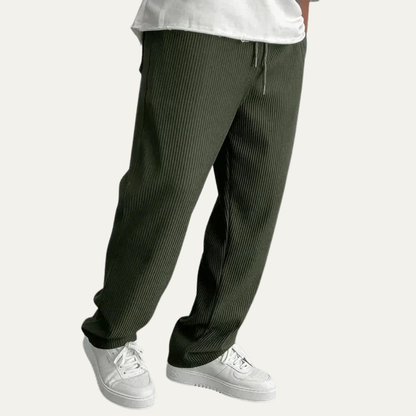 Men’s Wide Leg Rib Knit Lounge Trousers