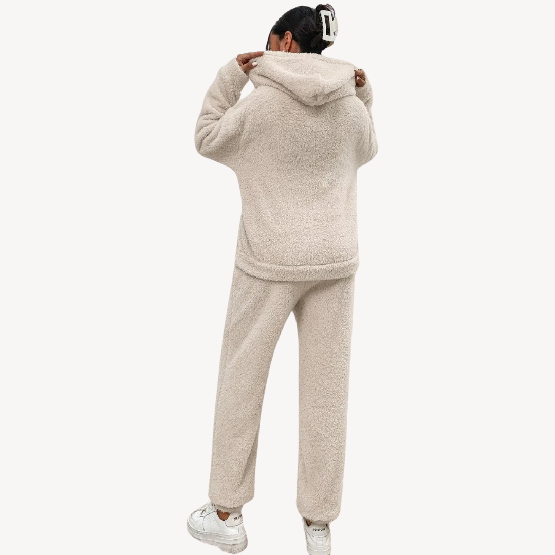 Women’s Plush Fleece Loungewear Set Hoodie