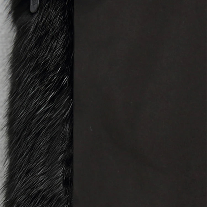 Women's Black Faux Fur Hooded Winter Coat Long Sleeve