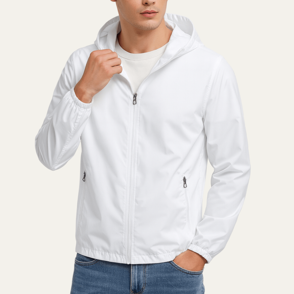Men’s Lightweight Full Zip Hooded Windbreaker