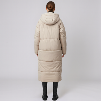 Yvonne | Puffer Coat - Quilted Full-Length Oversized Hooded Outerwear for Women