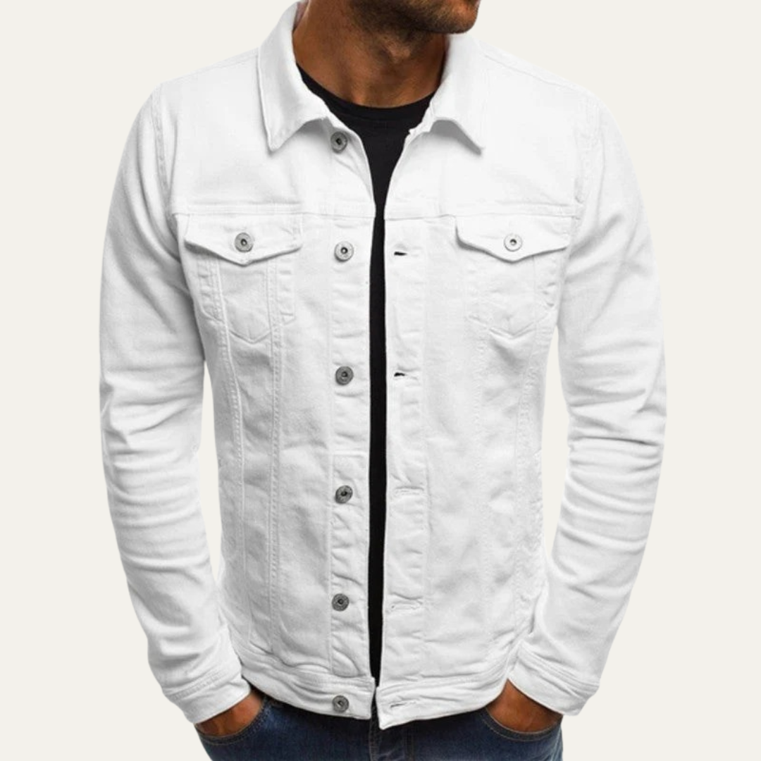 Men’s Suede Style Button Front Stand Collar Jacket