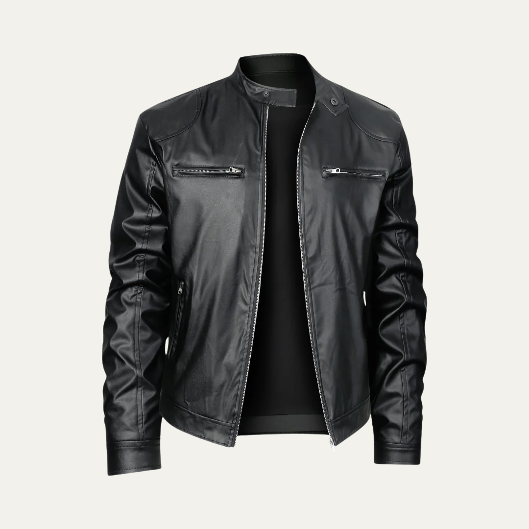Men’s Fitted Leather Motorcycle Jacket