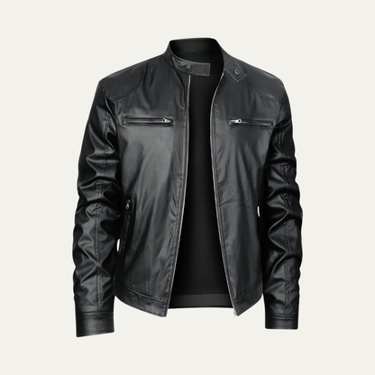Men’s Fitted Leather Motorcycle Jacket