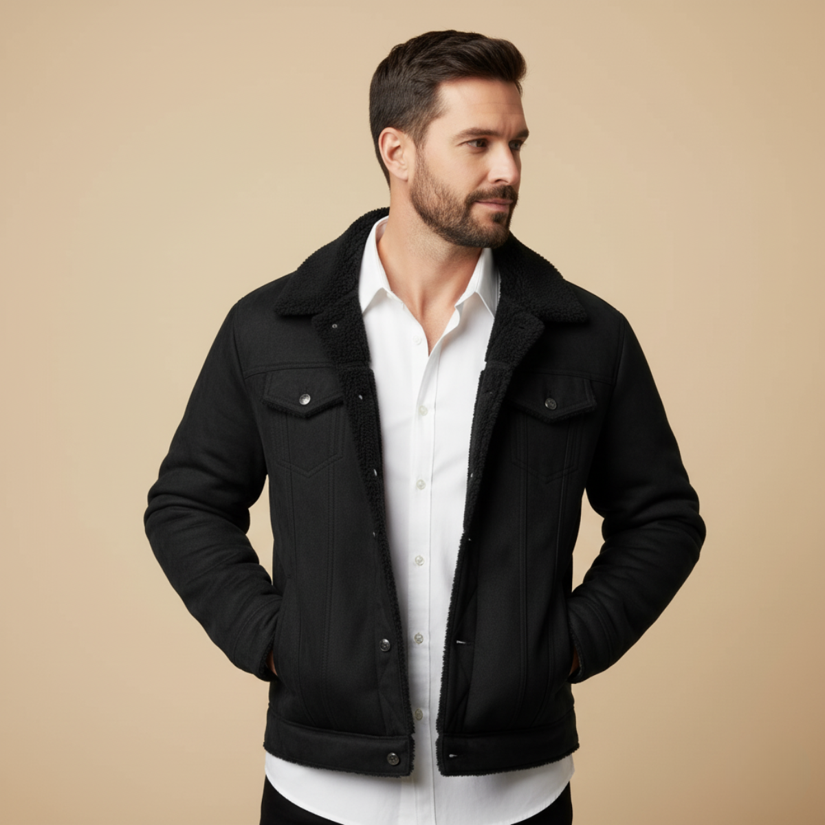 The Wrexham Men's Shearling Vintage Leather Jacket