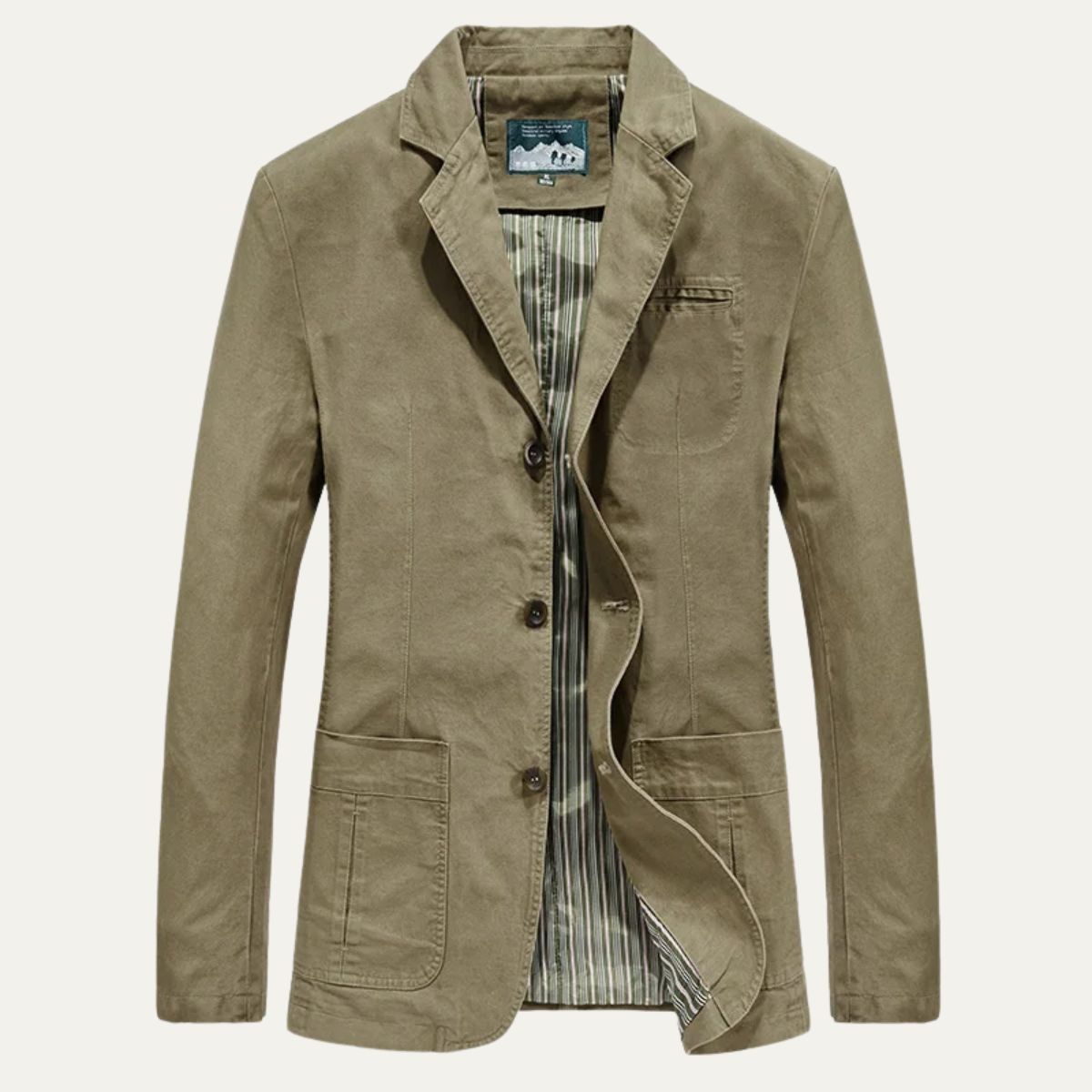 Men’s Casual Cotton Blazer with Patch Pockets