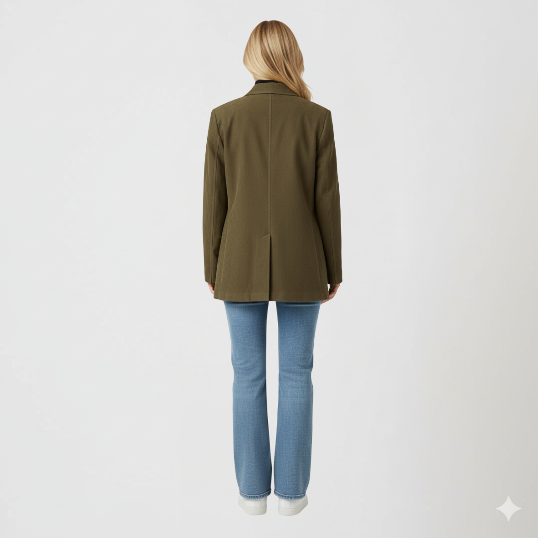 Claudine | Autumn Jacket - Oversized Button-Up Outerwear with Pockets for Women