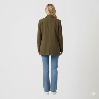 Claudine | Autumn Jacket - Oversized Button-Up Outerwear with Pockets for Women